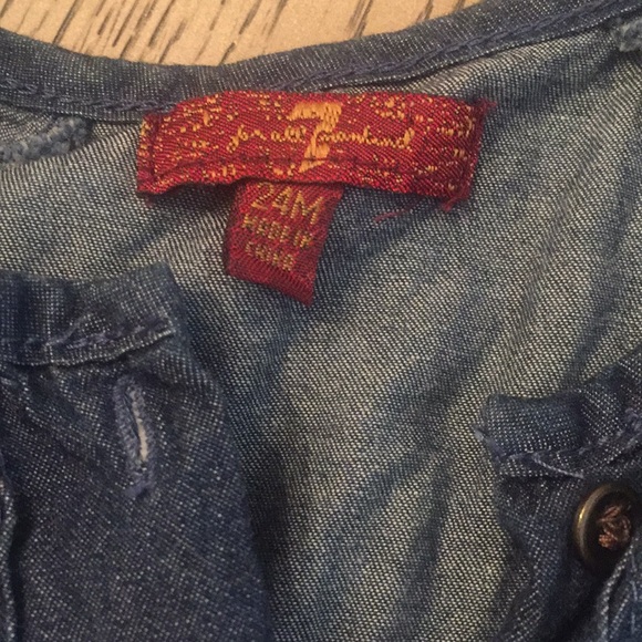 7 for all mankind jean sleeveless dress sz 24 mo - Picture 3 of 5